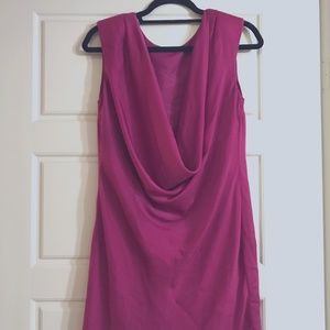 Fuscia Dress with padded shoulders